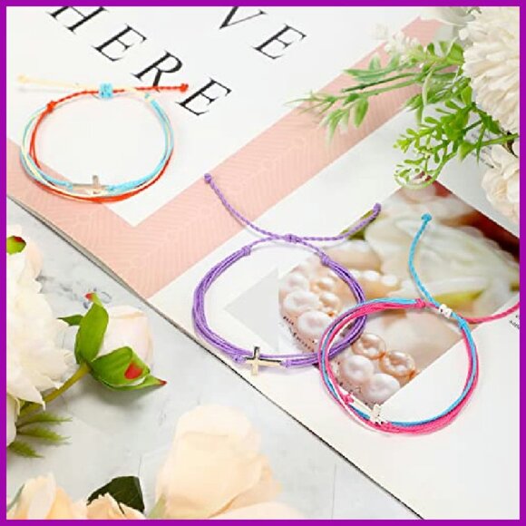 30 Pcs Adjustable Nylon Cross Bracelets, Handmade Friendship Gifts for Women Men - Picture 3 of 8